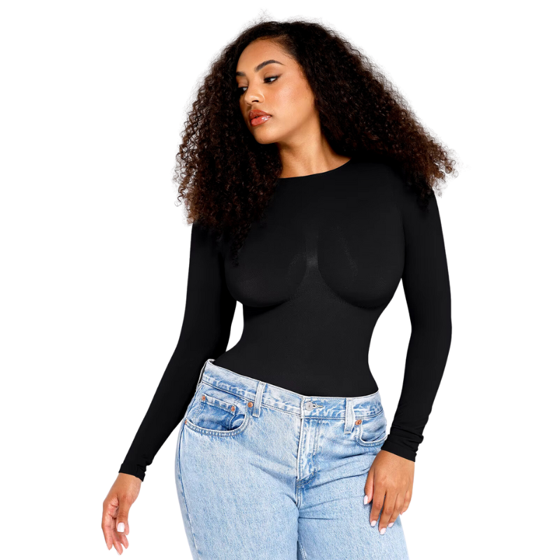 Round Neck Long Sleeve Bodysuit